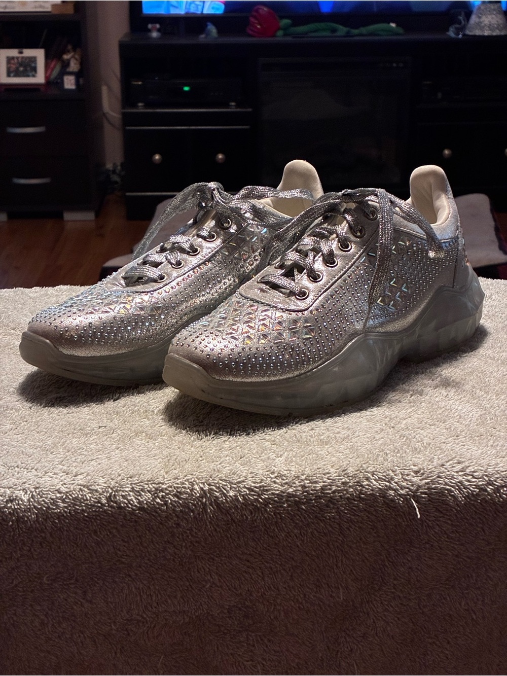 Cape Robbin Silver Iridescent Chunky Platform Sneakers